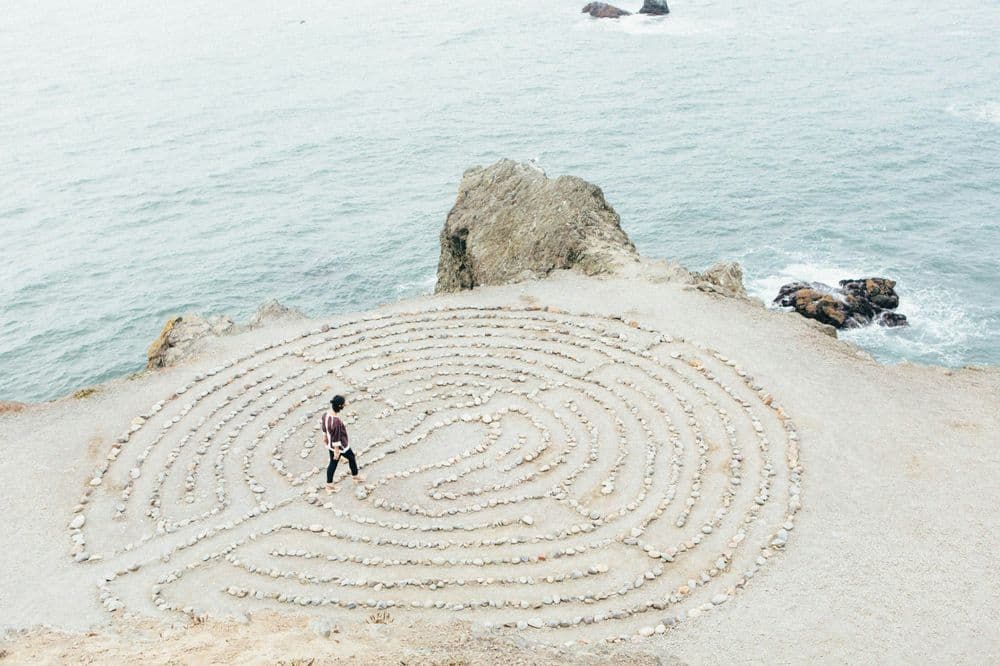 Woman in a labyrinth